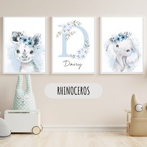 Affiche personnalisée animal savane – Déco chambre bébé