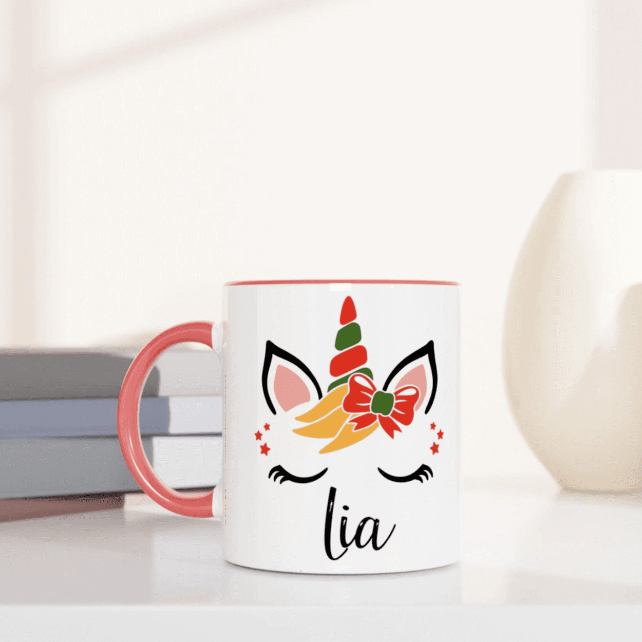 Mug licorne personnalisable spécial Noël