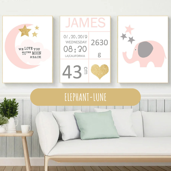 Affiches Naissance Personnalisées – Déco Unique Chambre Bébé