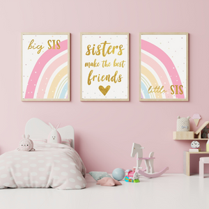 Affiches Chambre Enfant - Lot de 3 Affiches Sisters Arc-en-Ciel