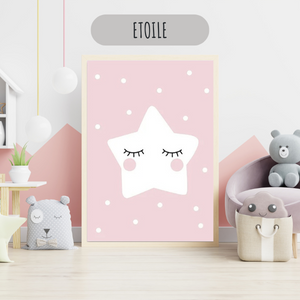 Affiches Décoratives pour Chambre Bébé Déco Roses et Grises