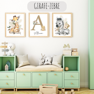 Affiches Bohème chic Animaux Jungle Bébé