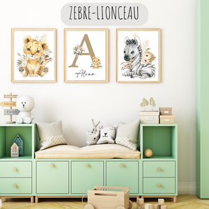 Affiches Bohème chic Animaux Jungle Bébé