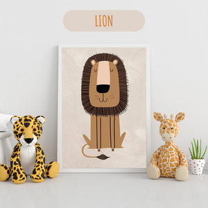 Affiches Décoratives Animaux Safari pour Chambre Enfant et Bébé