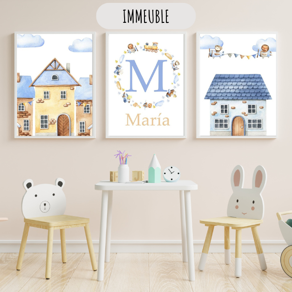 Affiches garçon Animaux & avions pour déco chambre