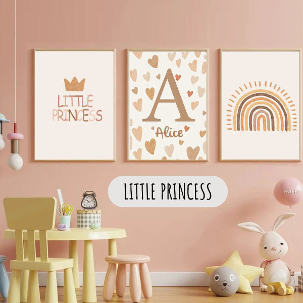 Affiches bohèmes personnalisées – Déco chambre bébé arc-en-ciel