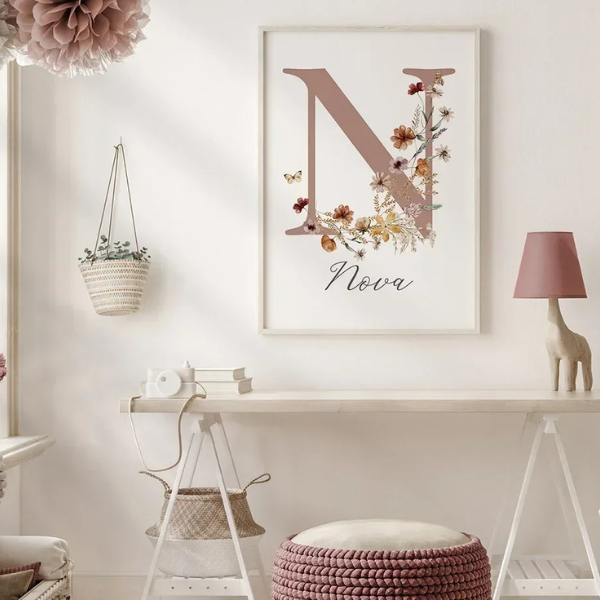 Affiches personnalisées pour sœurs avec fleurs