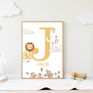 Affiche personnalisée chambre bébé - Posters animaux enfant