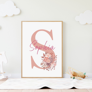 Affiche décorative personnalisée Bébé Rose Poudré