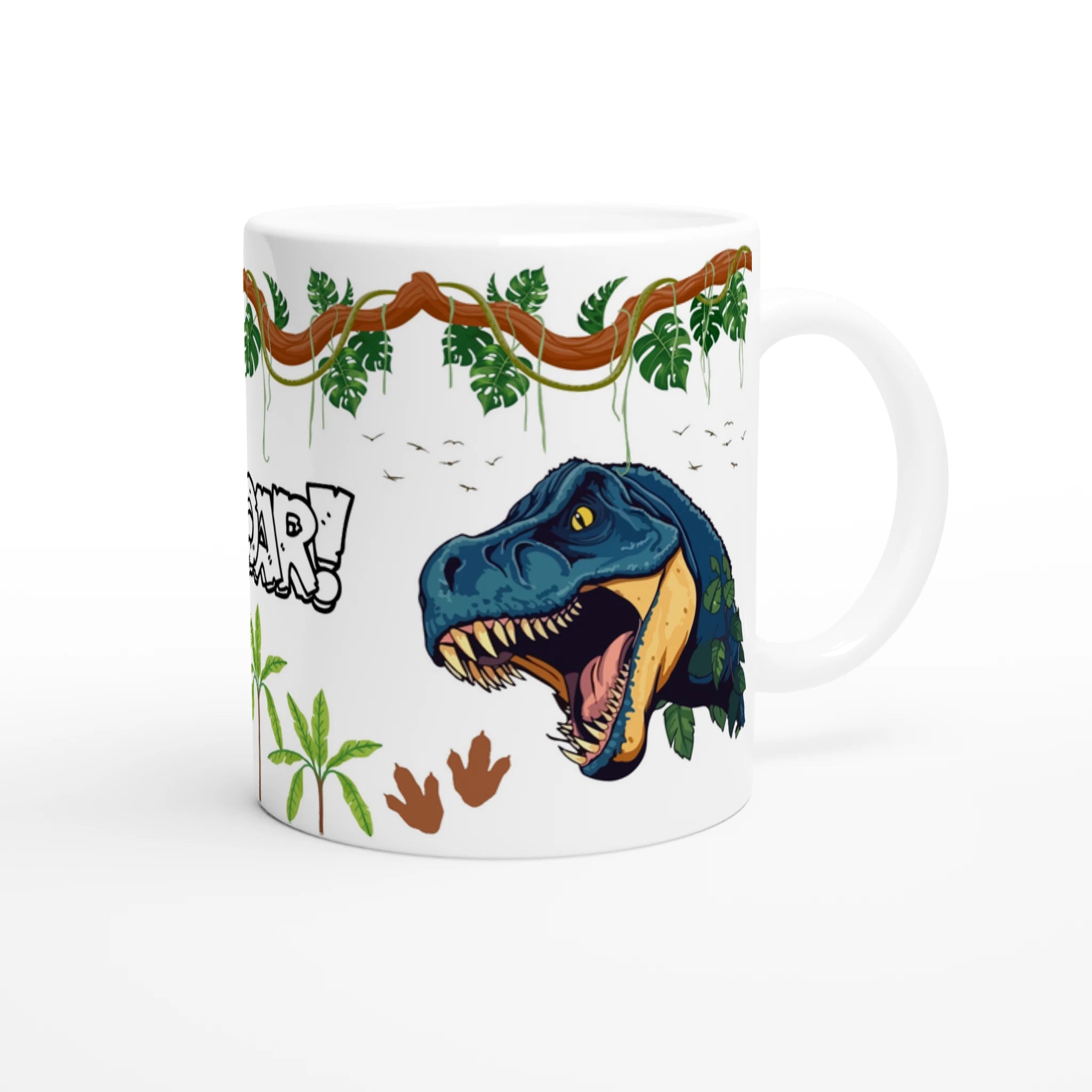 Tasse dinosaure bleu à personnaliser