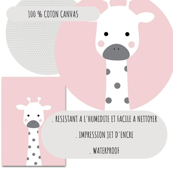 Affiche imprimée sur coton canvas, texture premium résistante et facile à nettoyer