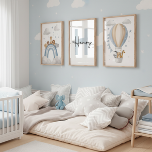 Affiche bébé personnalisée avec prénom et initiale