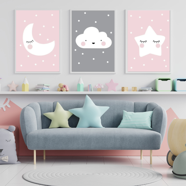 Affiches décoratives pour chambre d’enfant sur le thème de la douceur et des animaux