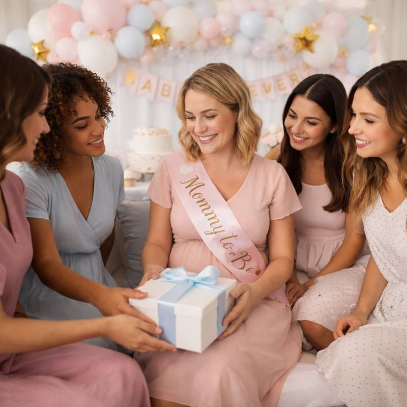 Cadeau de baby shower avec veilleuse personnalisée offerte à une future maman, présent unique et tendre pour décorer la chambre de bébé.