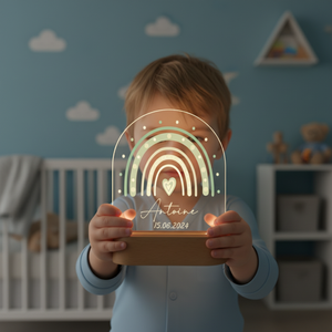 lampe décorative arc-en-ciel vert sauge pour chambre enfant