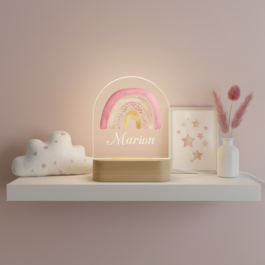 Lampe décorative enfant arc-en-ciel design doux