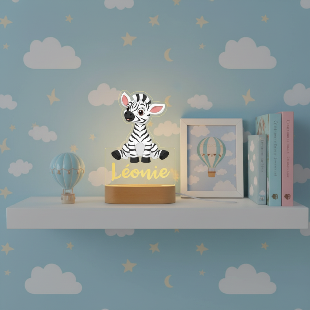 Lampe LED zèbre pour chambre d’enfant ambiance apaisante