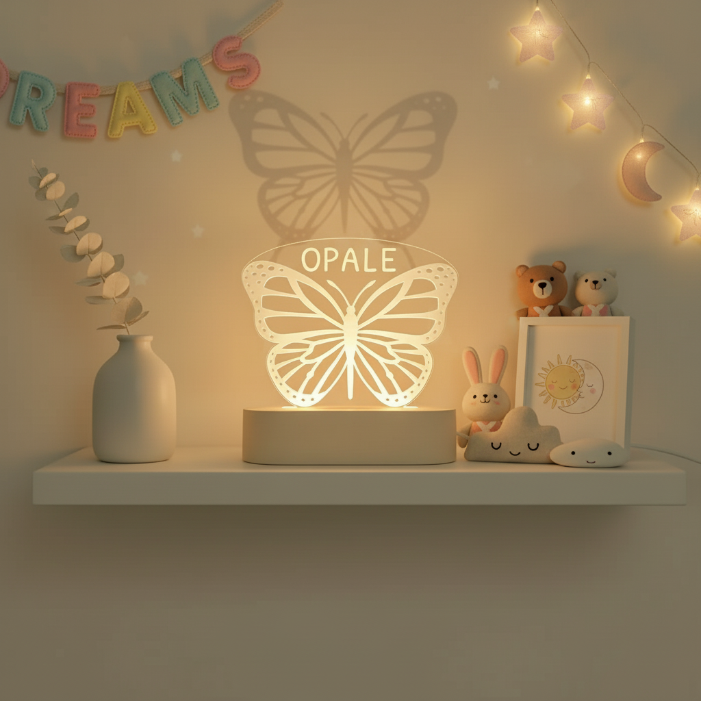 Lampe papillon créant une ambiance lumineuse chaleureuse