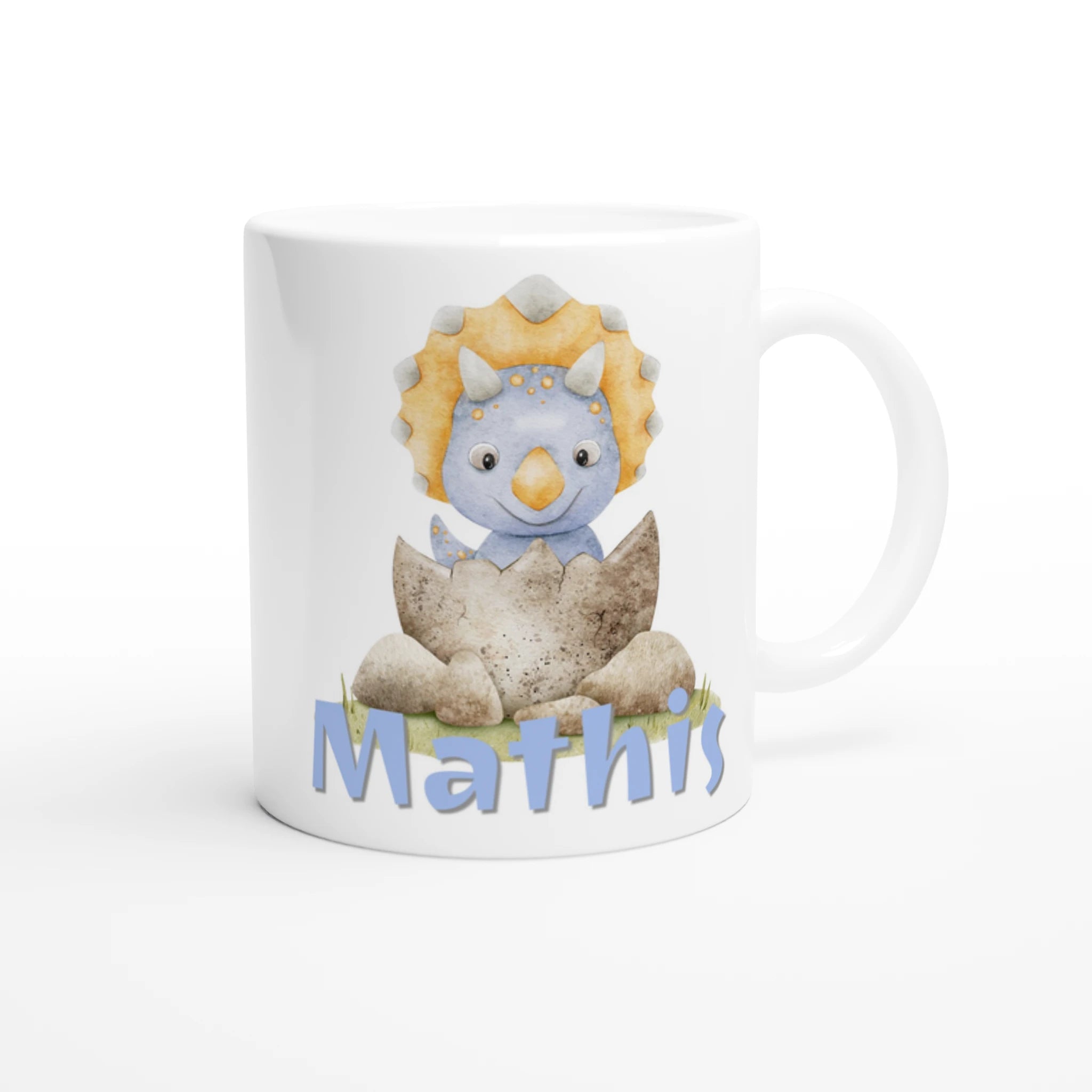 Tasse personnalisée avec bébé dinosaure qui éclot de son œuf