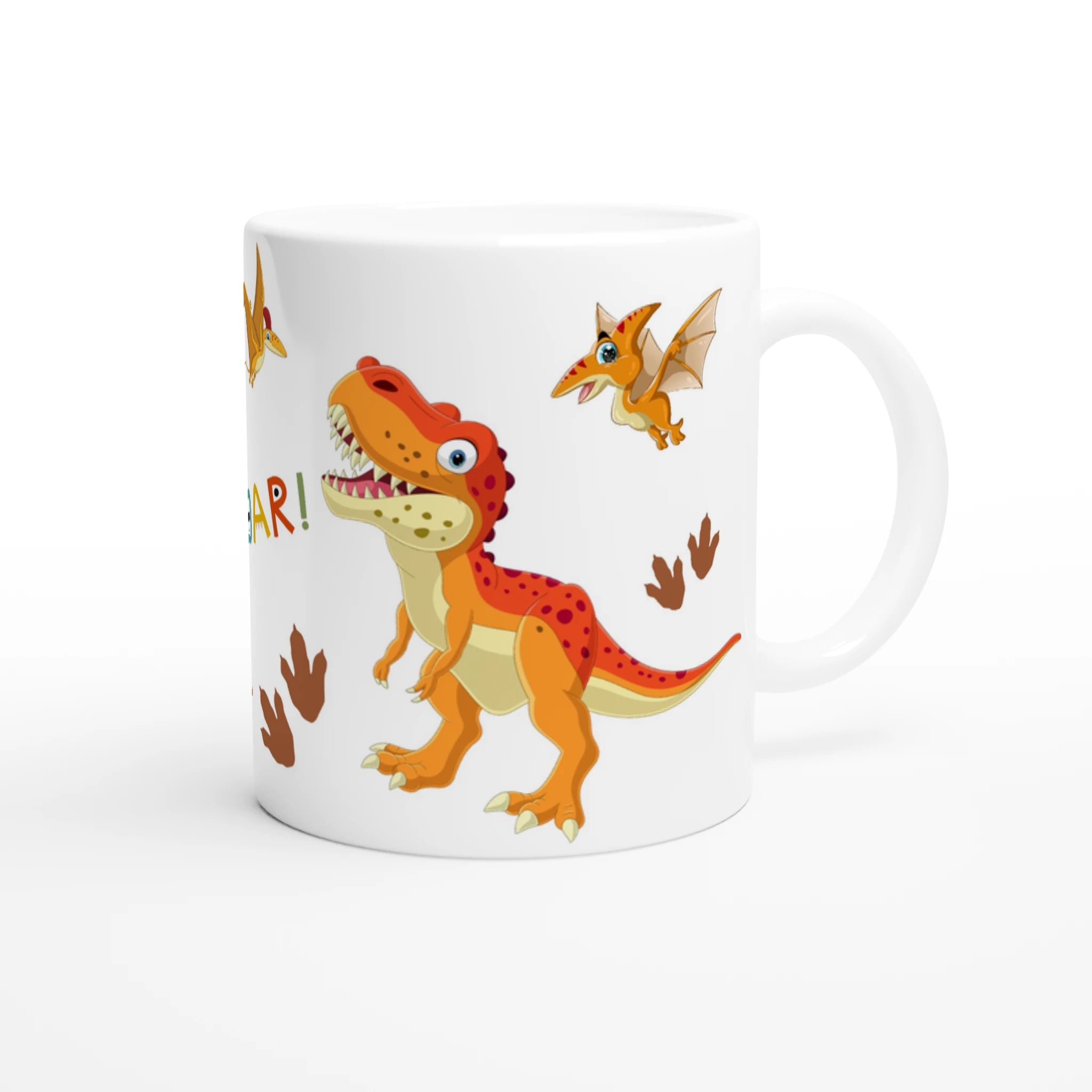 Mug personnalisé avec dinosaure orange