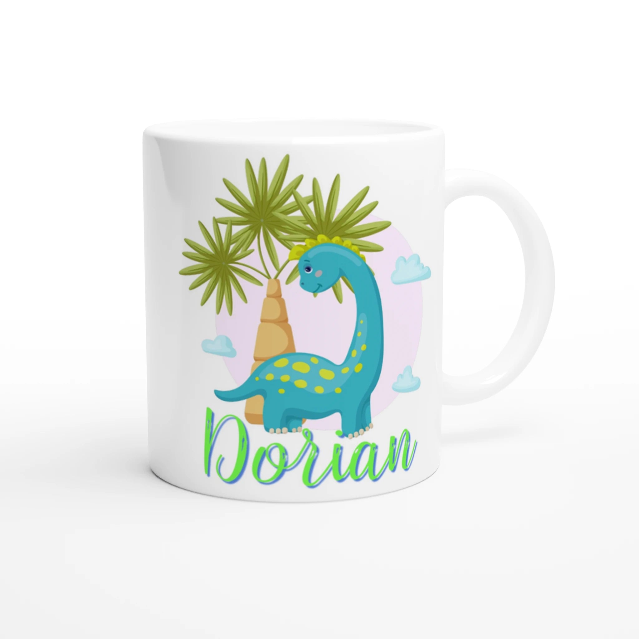 Mug dinosaure bleu à personnaliser avec prénom