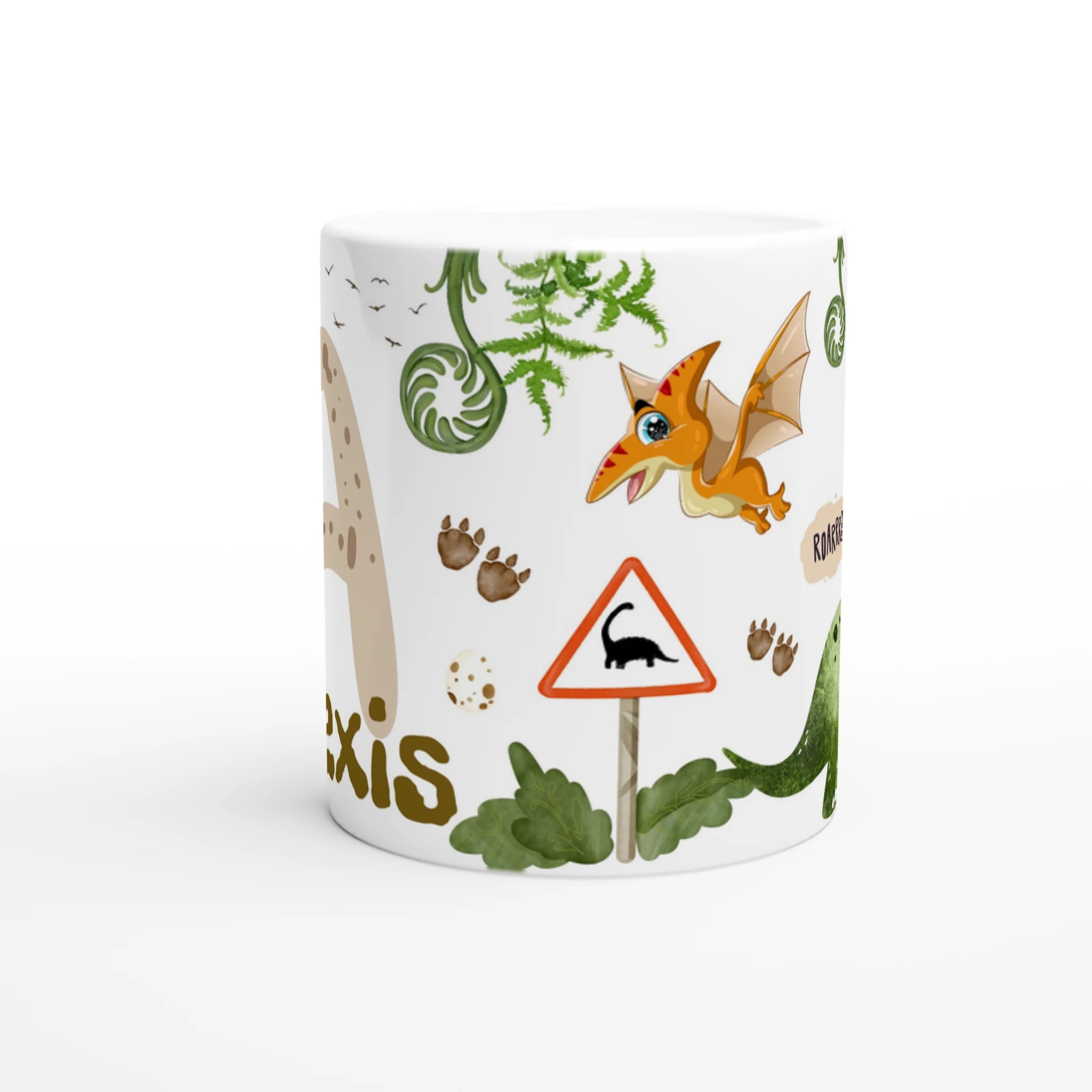 Tasse personnalisable dinosaure volant orange