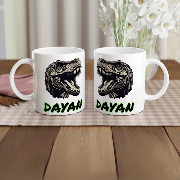 Tasse personnalisable dinosaure T-Rex féroce