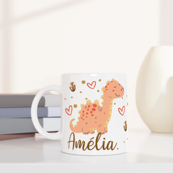 Mug à personnaliser avec dinosaure corail et cactus