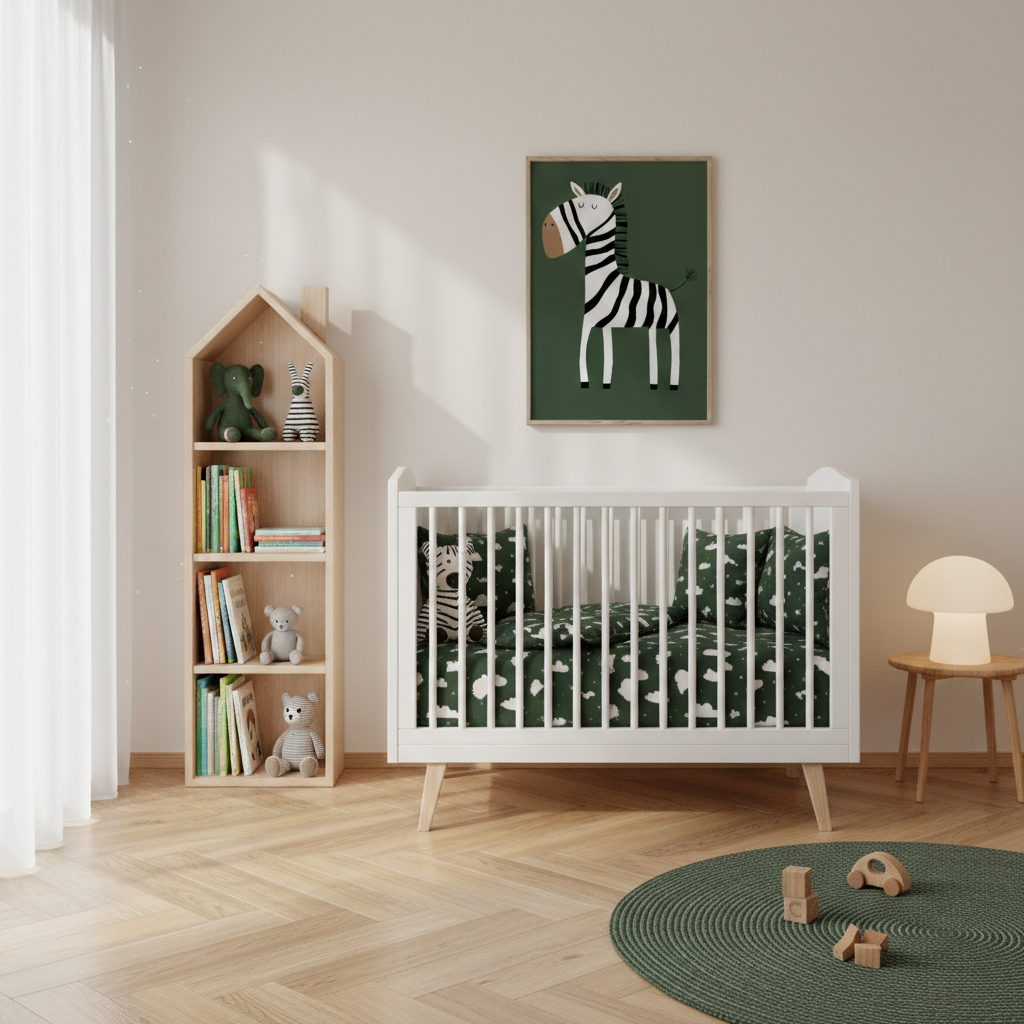 Affiche enfant zèbre style jungle, décoration murale adaptée à une chambre bébé ou enfant.