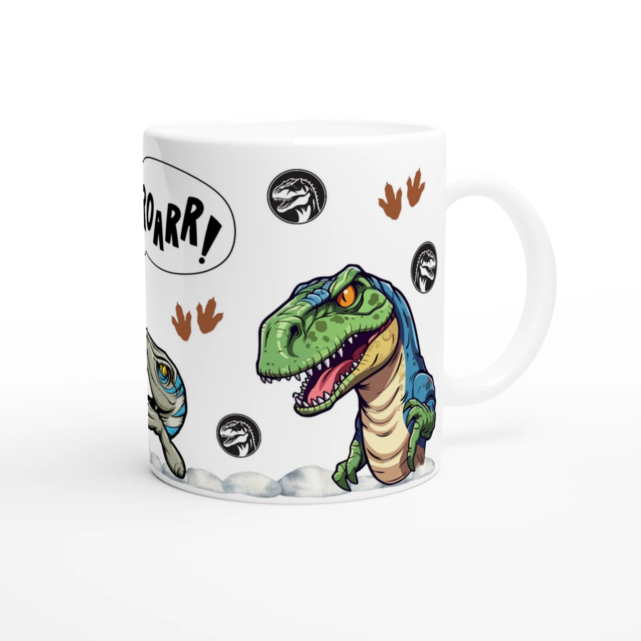 Tasse personnalisable dinosaure bleu et vert avec inscription ROARR !
