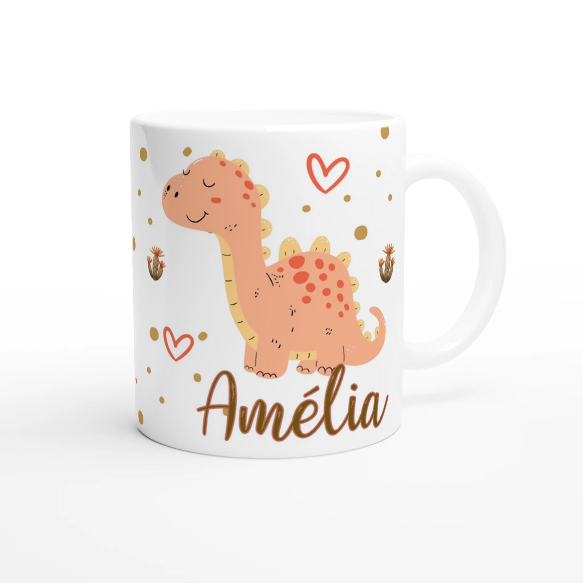 Tasse dinosaure personnalisable avec prénom