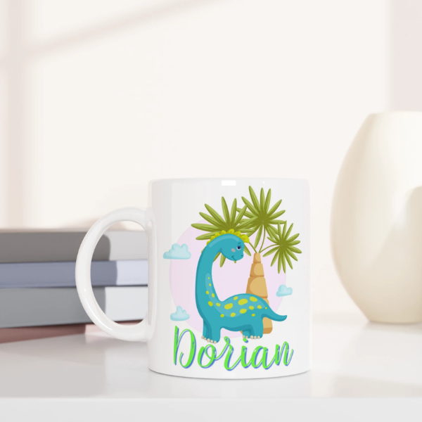 Tasse à personnaliser avec dinosaure bleu
