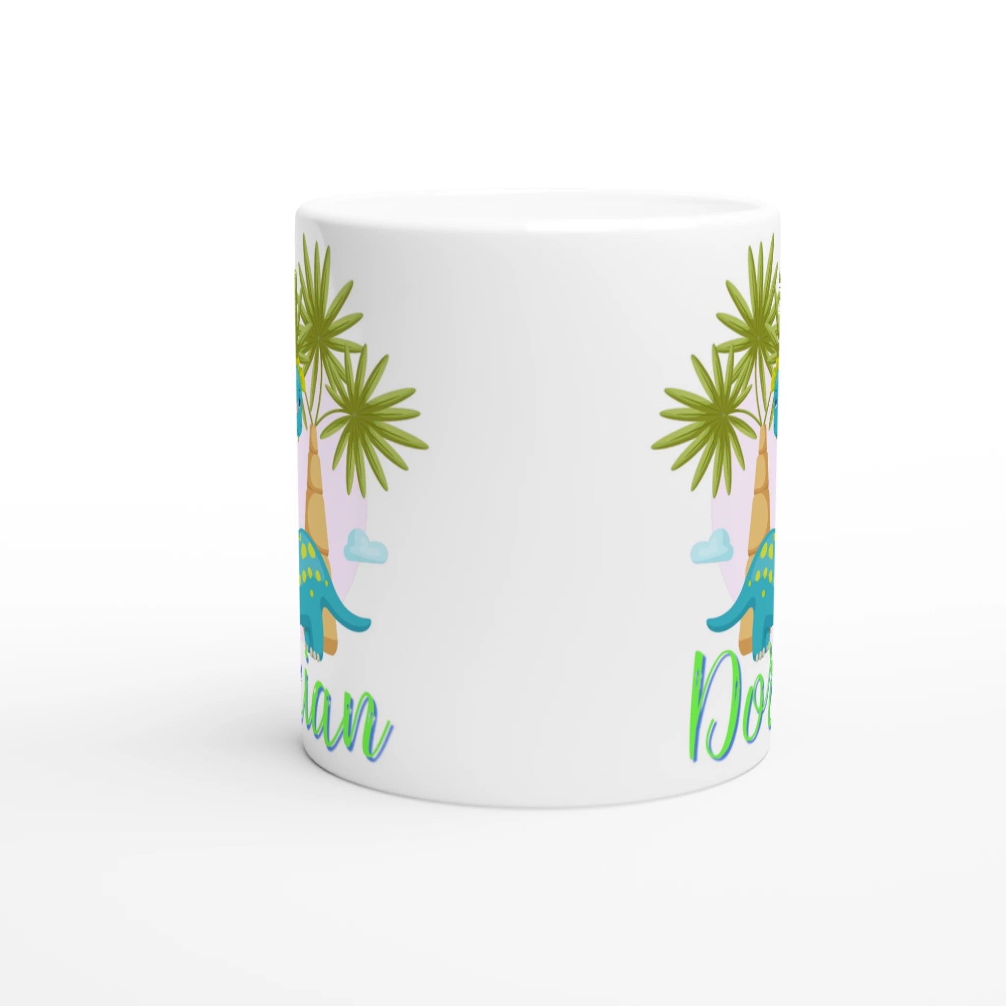 Tasse dinosaure bleu à personnaliser avec prénom