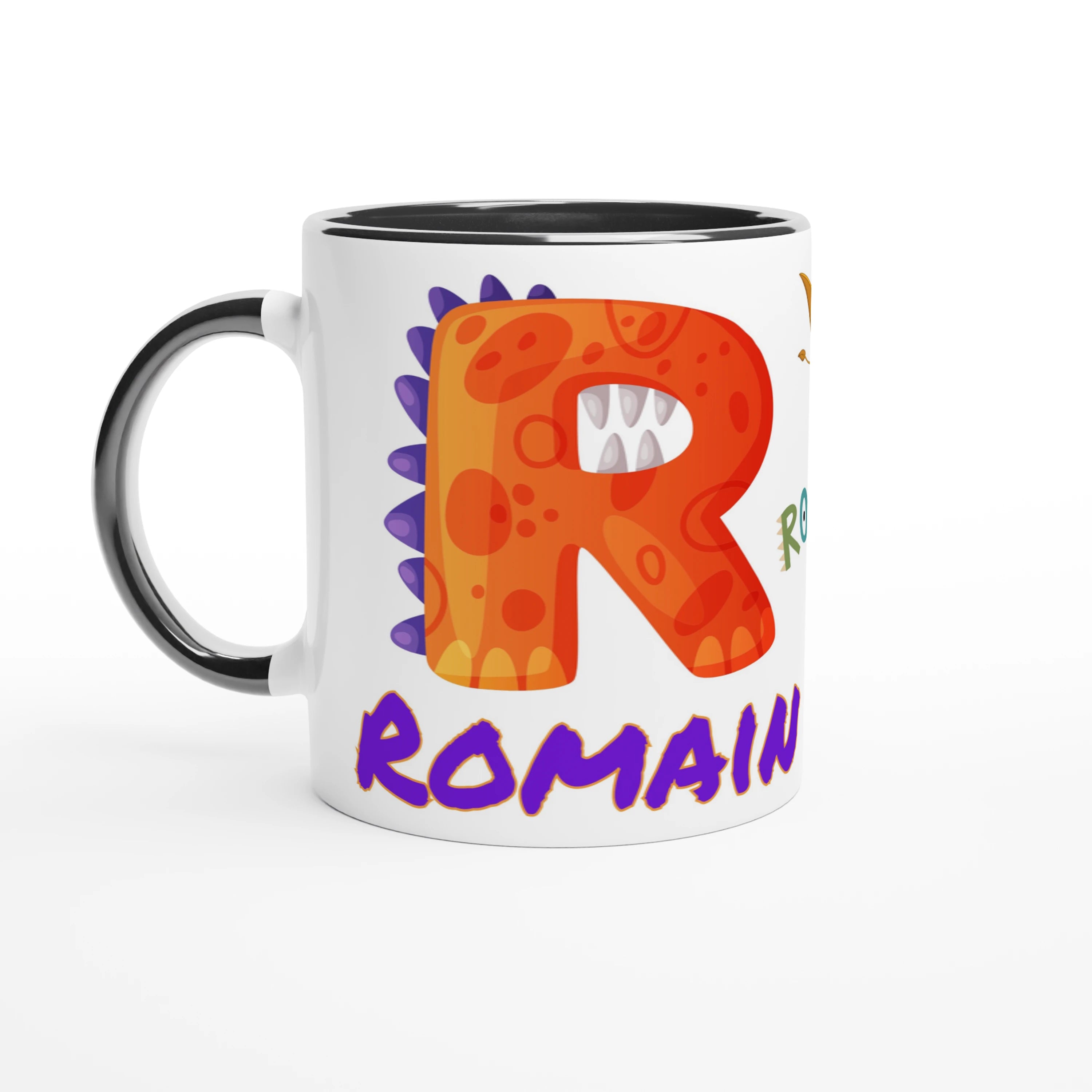 Mug personnalisé avec motif dinosaure et prénom, parfait pour un cadeau d'enfant