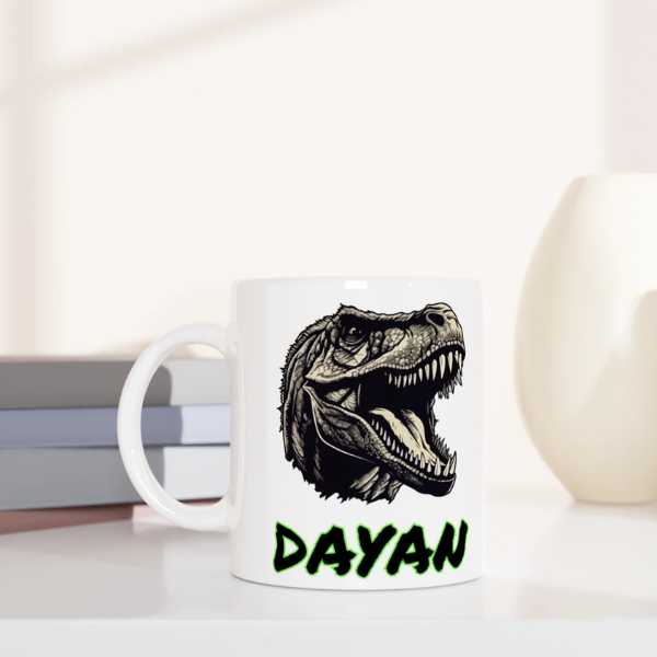 Mug à personnaliser tête de T-Rex noir féroce