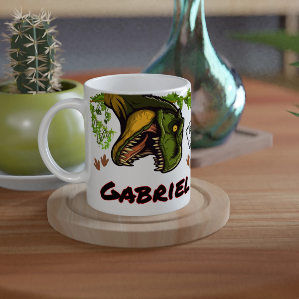 Mug dinosaure personnalisé avec prénom