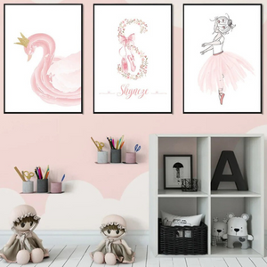 Ensemble de trois affiches sur le thème de la danse et du cygne, parfait pour une chambre d’enfant passionnée de ballet.