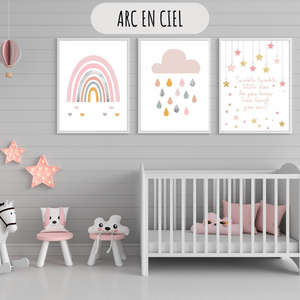 Ensemble de trois affiches murales sur le thème de la danse et des étoiles, pour une décoration élégante et personnalisée.