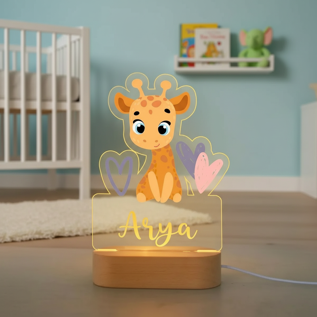 Veilleuse personnalisée girafe pour chambre de bébé