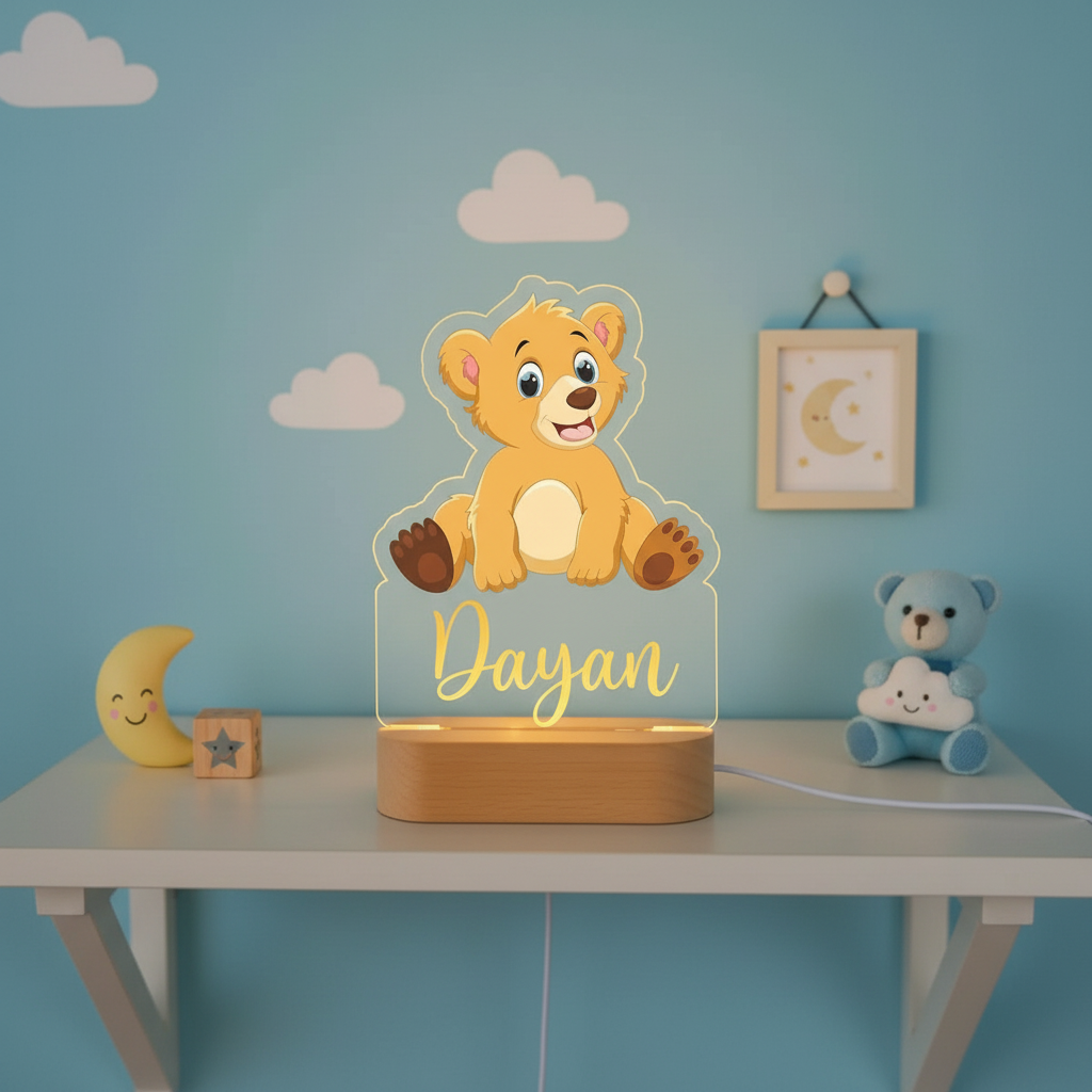 Veilleuse ourson personnalisable pour cadeau bébé