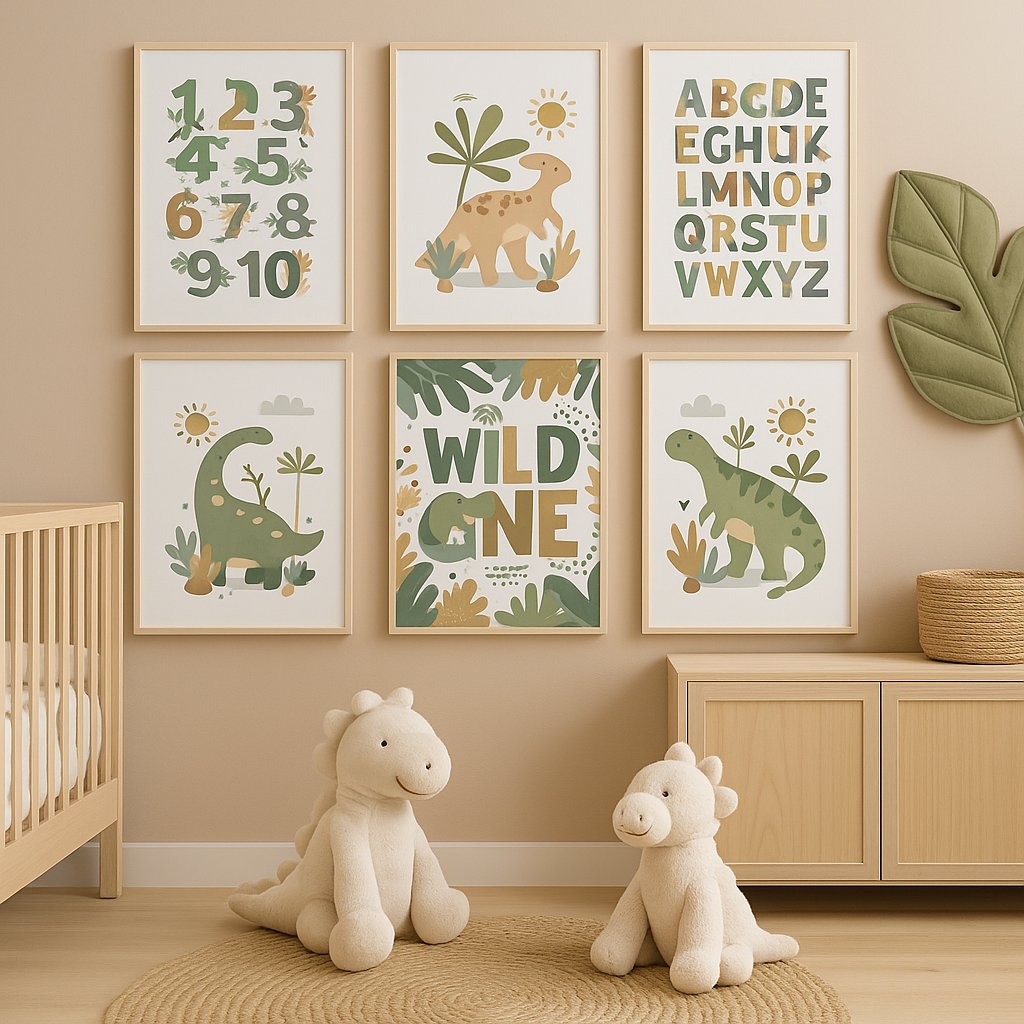 Affiche dinosaure décoration chambre enfant