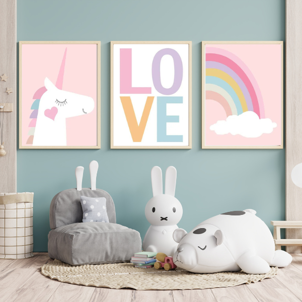 Décoration licorne pour chambre d'enfant.
