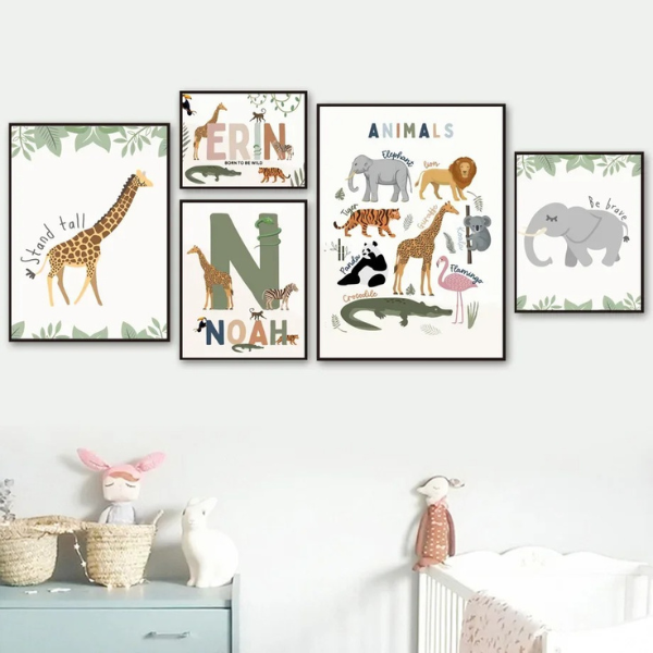 Affiches Personnalisées Savane pour Chambre d’Enfant