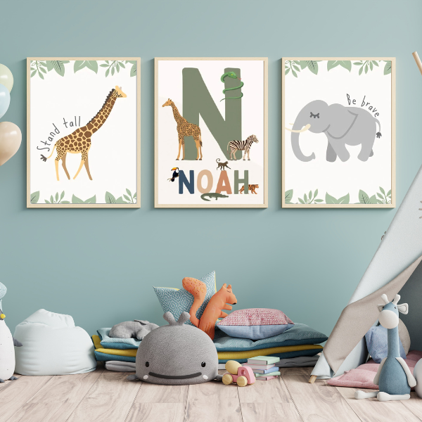 Affiches Personnalisées Savane pour Chambre d’Enfant