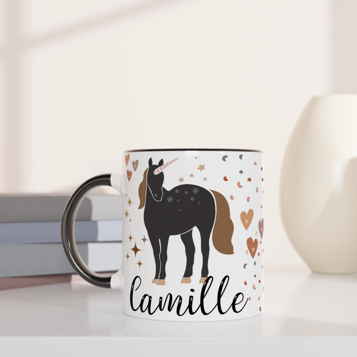 Mug licorne personnalisé pour enfants – Cadeau féérique avec prénom