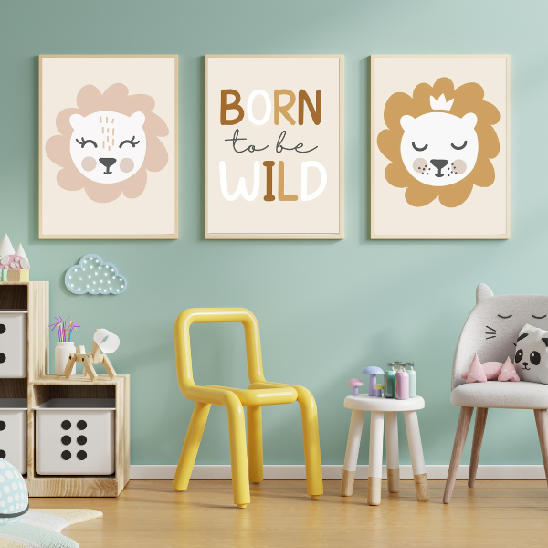 Affiches éducatives Anglais Thème Woodland pour chambre enfant