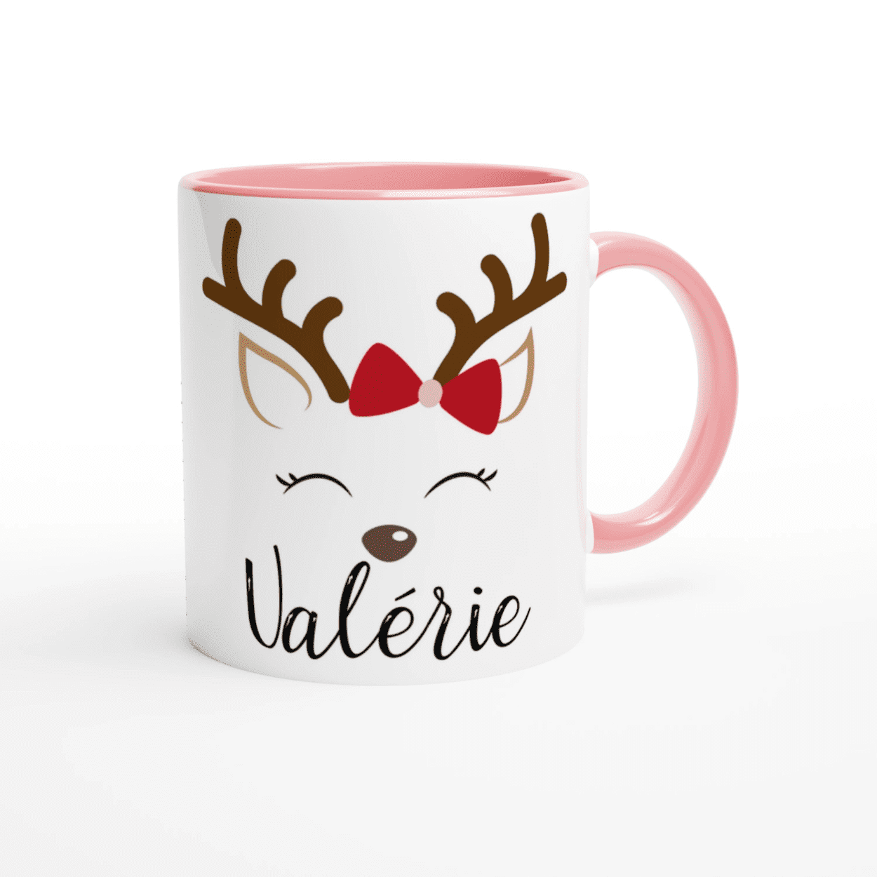 Mug Noël Renne Personnalisé avec Prénom – Idée Cadeau Originale