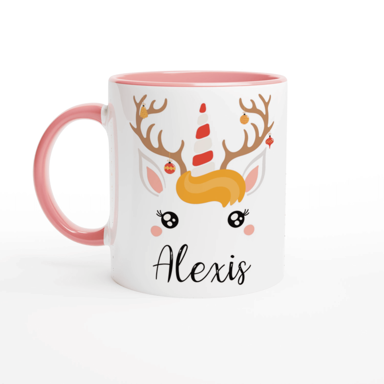 Mug Noël Licorne Renne Personnalisé pour Enfant avec Prénom