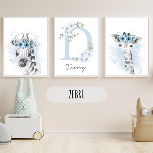 Affiche personnalisée animal savane – Déco chambre bébé