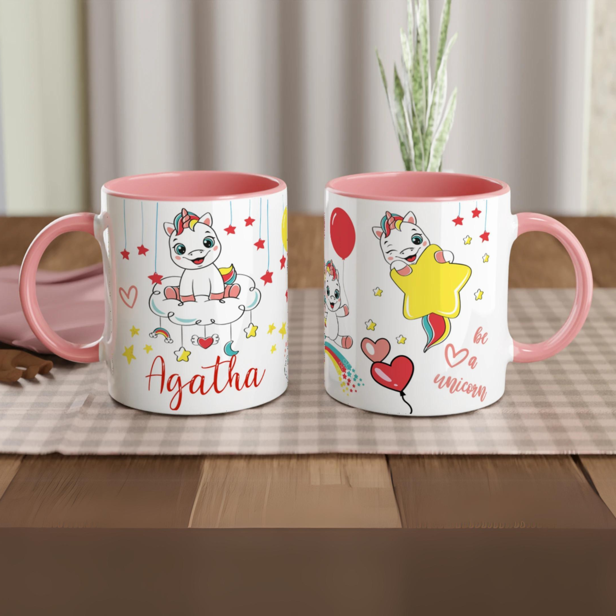 Mug Licorne Personnalisé avec Prénom - Cadeau féerique pour enfants